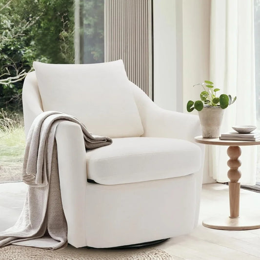 Swivel Accent Chair, Living Room Chair Upholstered 360° Swivel Chair Modern Reading Armchair for Bedroom/Office/Nursery,