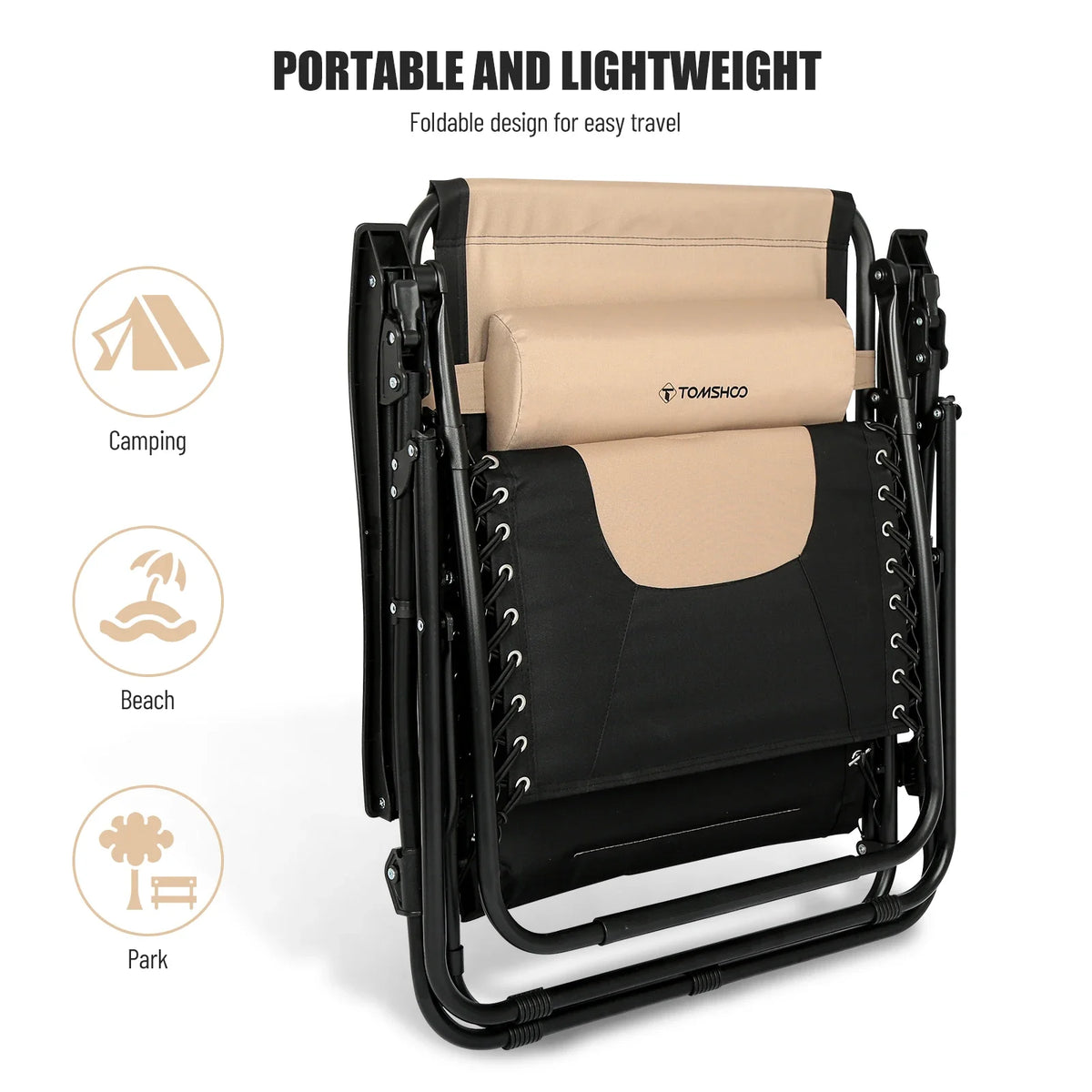 Chair Waterproof Oxford Cloth with Cotton Padded Adjustable Patio Zero Gravity Reclining