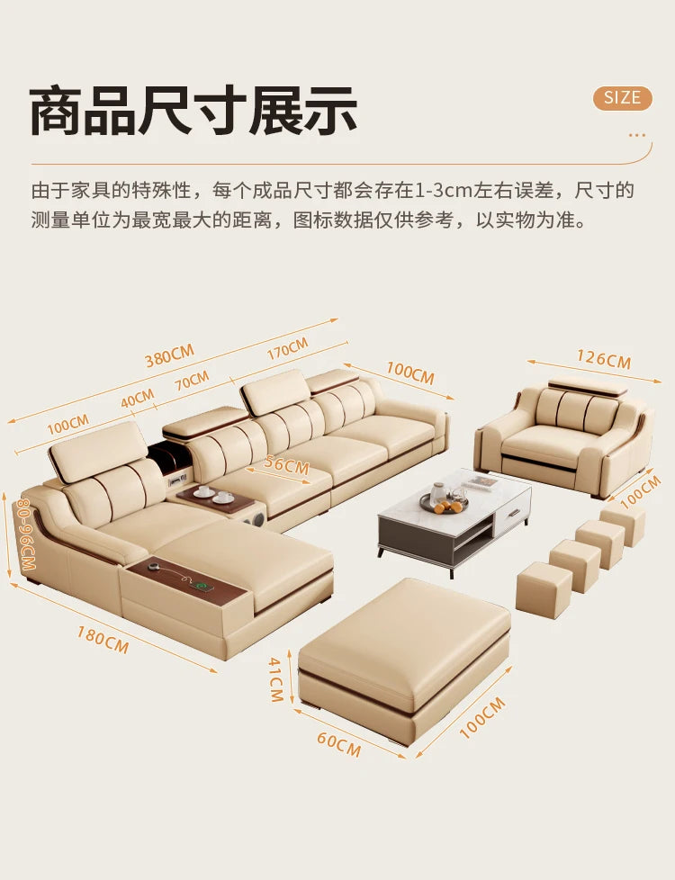 Leather Design Sofa Storage High Quality Comfortable Romantic Leisure Sofa Corner Leisure Multifunctional Sillon Cama Furniture
