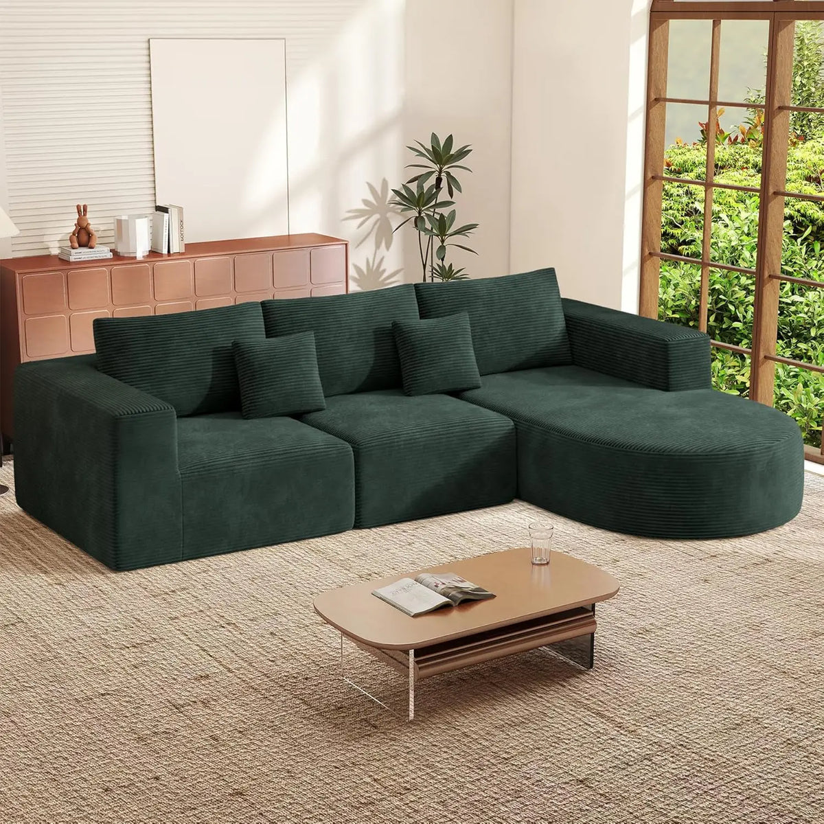 Modular Sectional Sofa L-Shape Deep Seat Comfy Living Room Bedroom No Assembly 1PCS,Customized