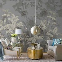 MU8963 Nordic ins hand-painted retro plant European country style interior background wall wallpaper