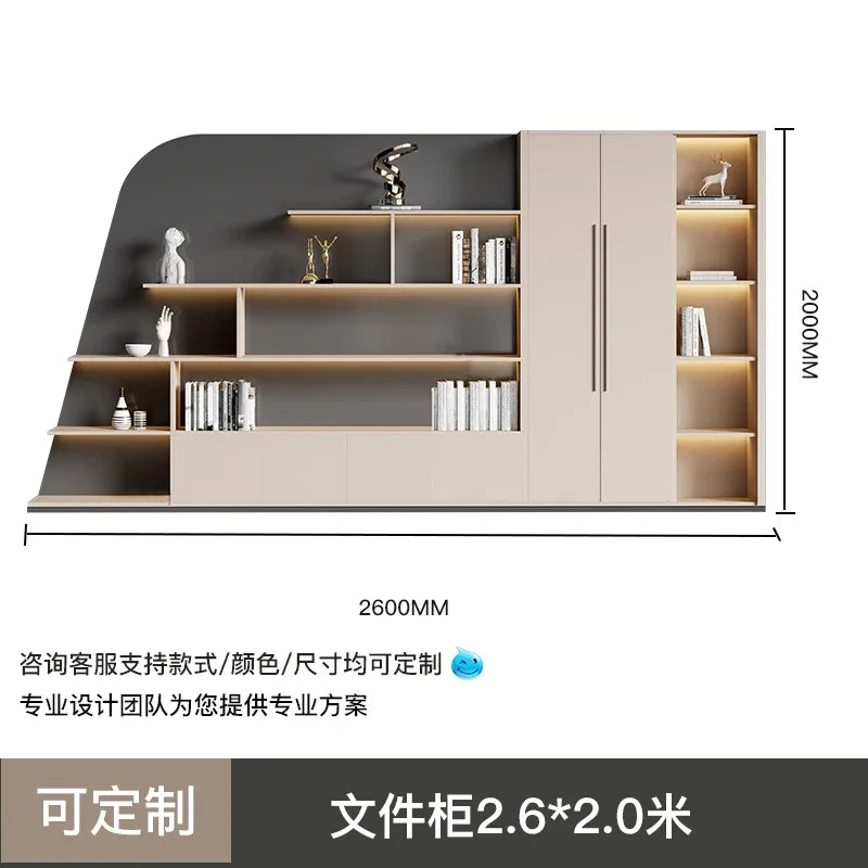 Desk boss table light luxury, big desk, writing desk file cabinet paint boss table