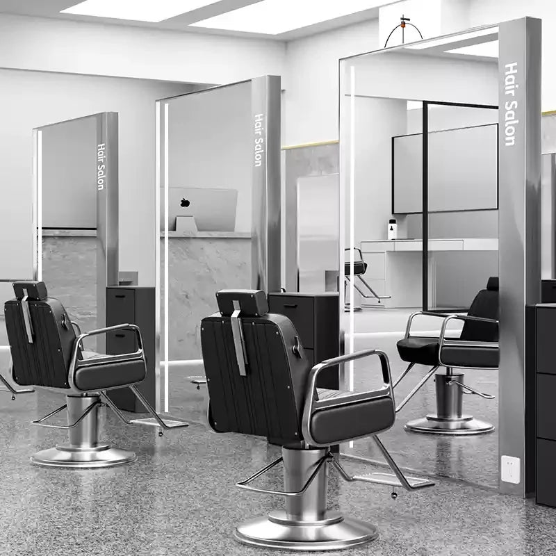 HJ Barber Shop Mirror Quick Cut Special Mirror Hair Salon Internet celebrity hair salon Full Lamp Mirror