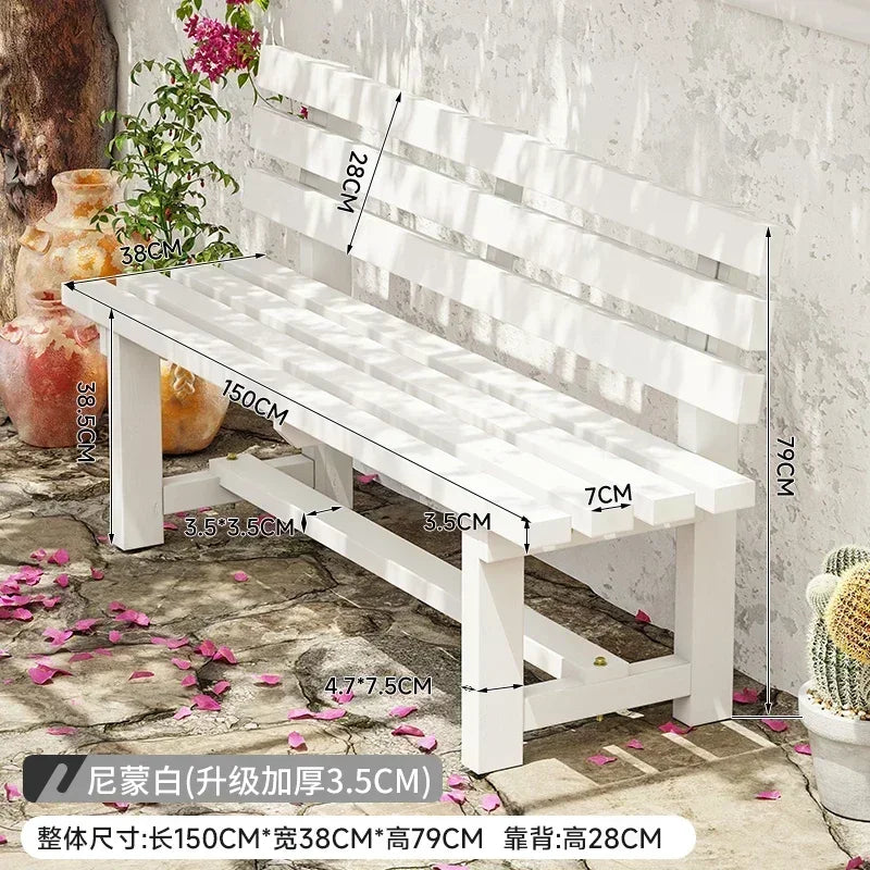 Chaises de jardin, bancs en bois antiseptiques pour l'extérieur, chaises à dossier pour cour et villa, mobilier d'extérieur, chaises longues pour balcon et maison