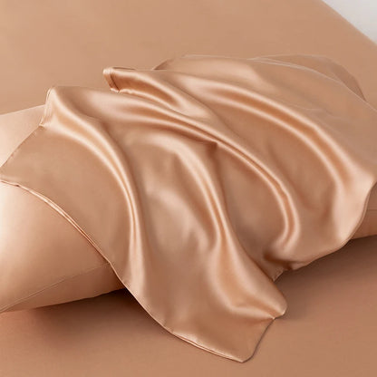 100% Mulberry Silk Bedding Set Solid Color Natural Silk Duvet Cover Set Twin King Queen Size Bed 3pcs/4pcs/5pcs Bed Sheet Set