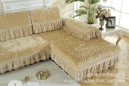 New Model European-style Thick Diamond Velvet Sofa Cover Four Season Universal Anti Slip And Dustproof Solid Color Sofa Cushion