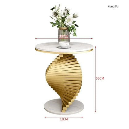 Italian Mild Luxury Marble Side Table Living Room Sofa Corner Table Furniture