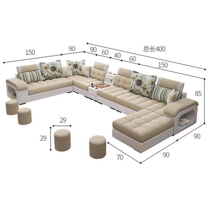Luxury Minimalist Sofa Multifonction Sectional Storage Massage Sofa Modern Living Room Muebles Para El Hogar Home Furniture