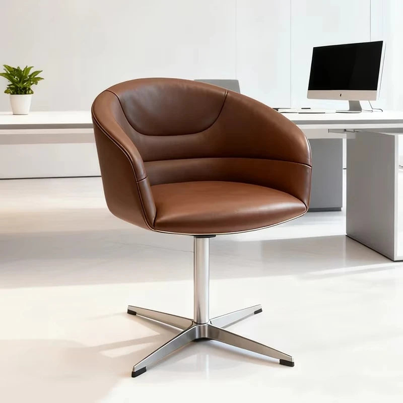 Leather Reception Armchair Office Visitor Chair Luxury Fashion Office Chair Hotel Swivel Office Chair