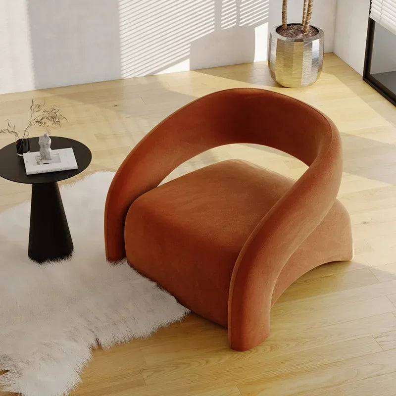 Internet celebrity single chair, living room lazy single sofa leisure chair, light luxury curved balcony chair