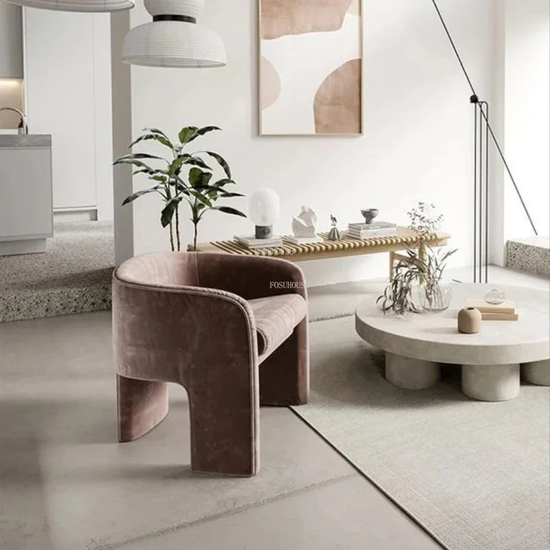 Leisure Fabric Living Room Chairs Designer Lazy Recliner French Living Room Furniture Home Balcony Coffee Shop Backrest Armchair