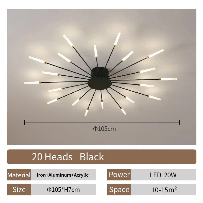 Living Room Light LED Ceiling Lamp Modern Indoor Lighting Acrylic Nordic Creative Fan-shaped Bedroom Fixture Home Decor Kid Room