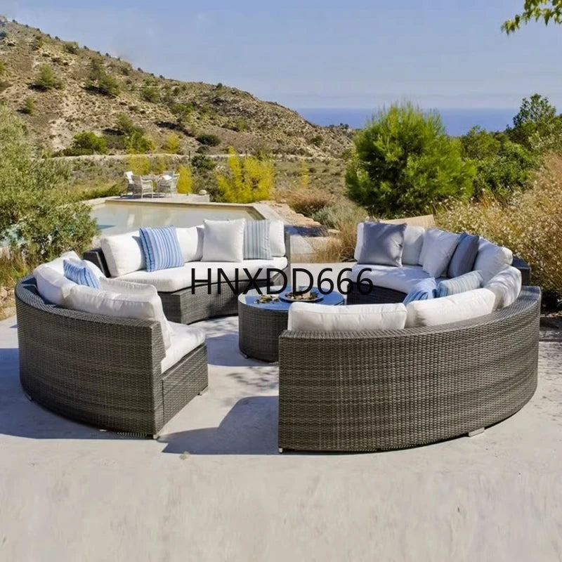 Outdoor sofa combination balcony courtyard rattan furniture