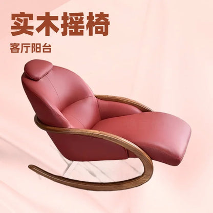 New Chinese solid wood leisure rocking chair designer living room balcony single recliner home lounge sofa for relaxation
