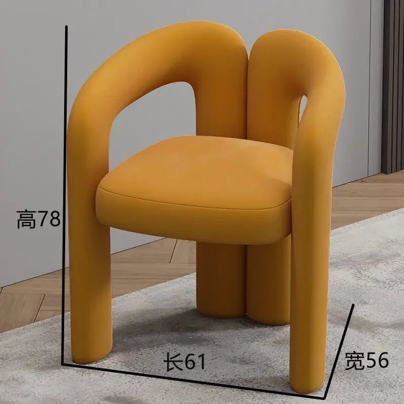Modern Minimalist Upholstered Accent Chair with Curved Armrests Comfy Design for Living Room Bedroom and Home Office
