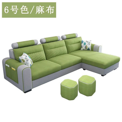 Modern Three-Seat Fabric Sofa Set Convertible Removable for Easy Care for Small Apartment or Modern Living Room for Villas