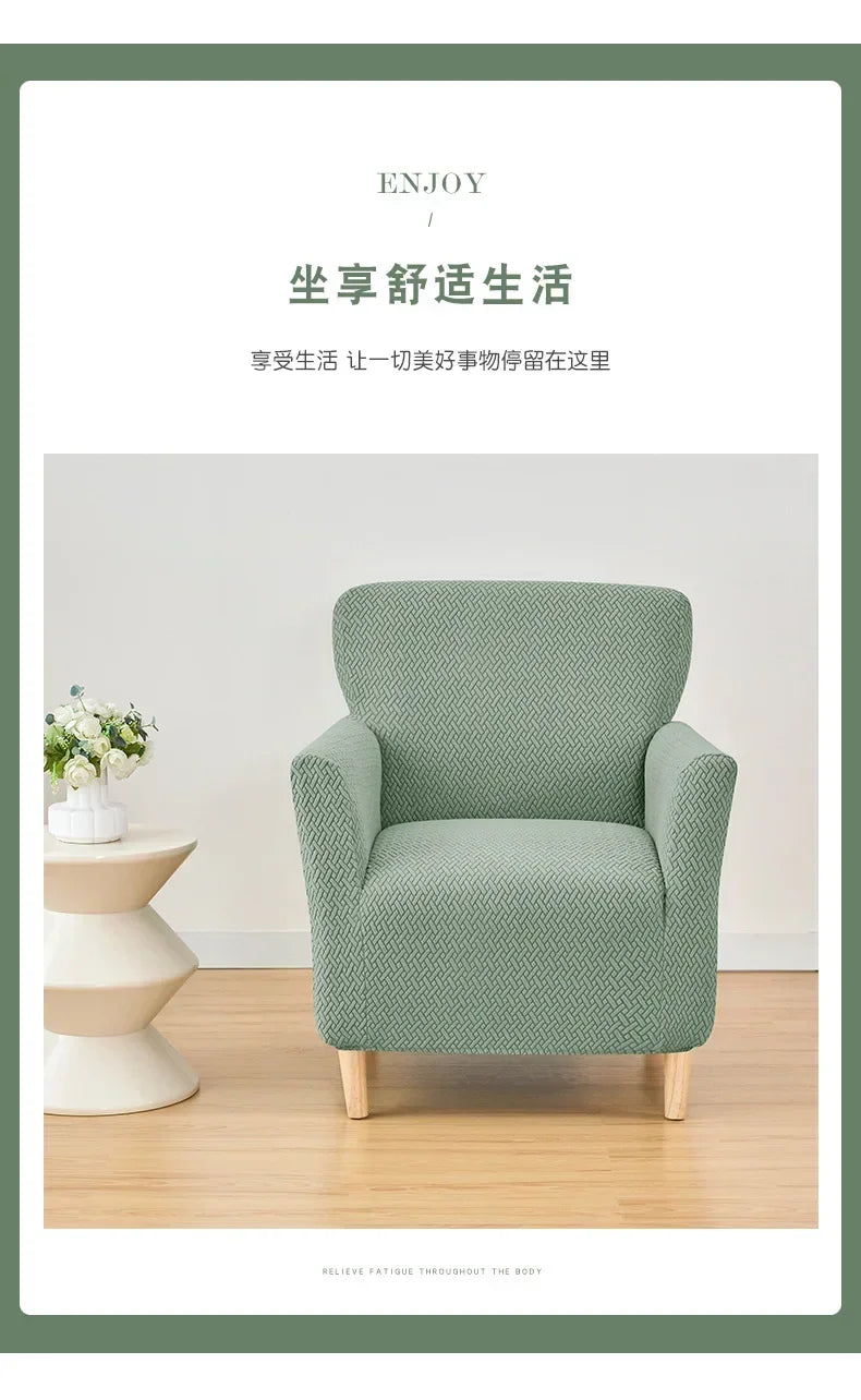 Jacquard Club Tub Sofa Cover Elastic Single Armchair Slipcover Stretch Spandex Chair Slipcover for Bar Counter Living Room