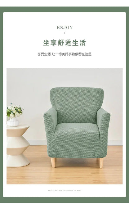 Jacquard Club Tub Sofa Cover Elastic Single Armchair Slipcover Stretch Spandex Chair Slipcover for Bar Counter Living Room