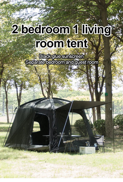 Large 8-12 P Family Camping Tent Waterproof Double Layer 2 Room Spacious Cabin Tent with Rainfly Outdoor Portable Beach Fishing