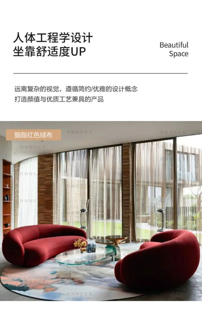 Lounge Curved Living Room Sofas Modern Luxury Nordic Sofas Floor Sofas Air Cloud Curved Designer Relaxing Wood Divano Furniture