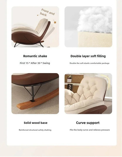 Simple Penguin Rocking Chair,Balcony Sofa,Home Leisure Chair,Living Room Honeycomb Lazy Leisure Rocking Chair Recliner Chairs