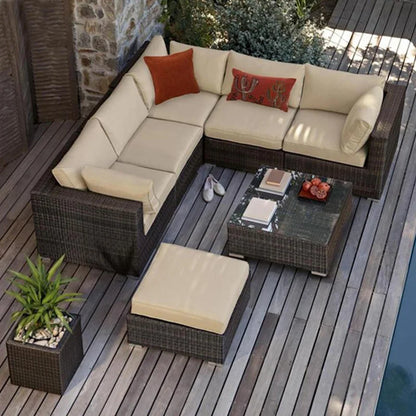 Courtyard sofa, villa, garden terrace, sun protection, waterproof, outdoor leisure rattan weaving corner