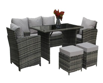 6 Pieces Modern Wicker Rattan Outdoor Patio Furniture Sets Garden Sofa Garden Sets