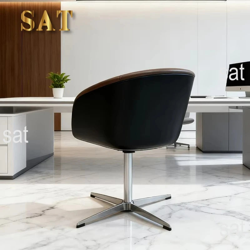 Leather Reception Armchair Office Visitor Chair Luxury Fashion Office Chair Hotel Swivel Office Chair