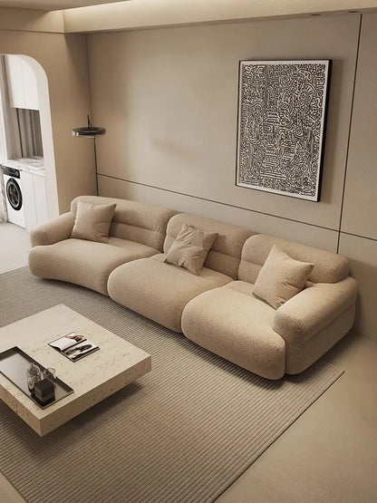 yA38 Italian minimalist corner large arc fabric combination sofa modern beauty salon size apartment