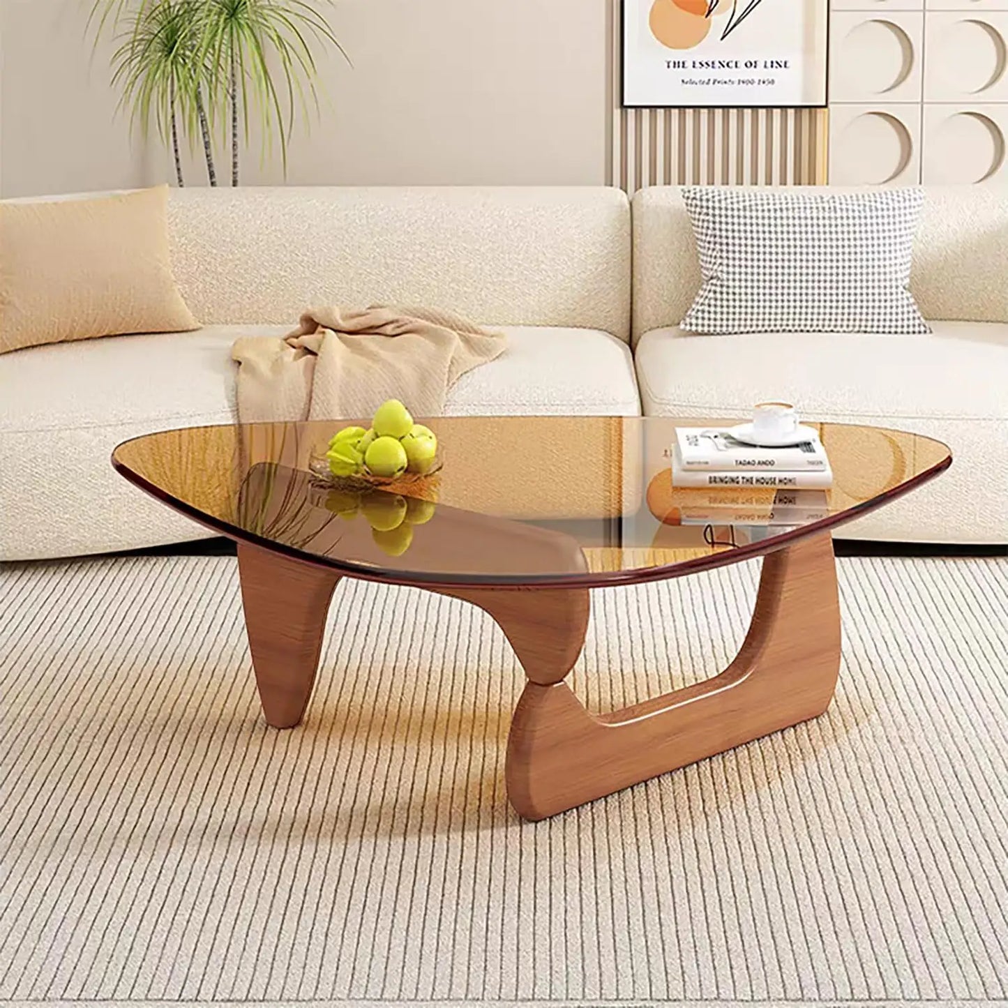Table basse moderne en verre, petite table basse du milieu du siècle, table basse pour le salon, adaptée à la chambre à coucher, au salon et au réception