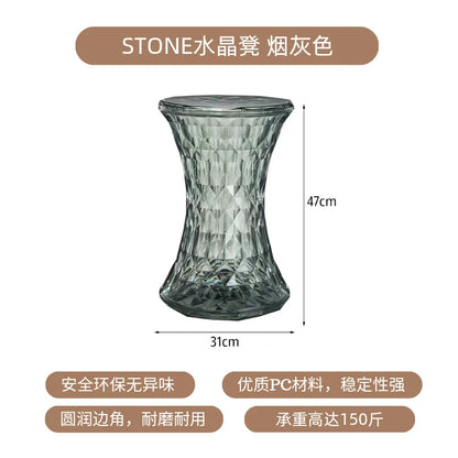 Nordic creative crystal stool Nordic simple color transparent bathroom home shoe changing  creative ins low
