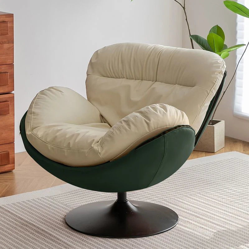 Modern Luxury Rotating Single Sofa Chair Lounge Chair Lazy Recliner Living Room Seat Lounge Bedroom 360 Degree Leather Designer