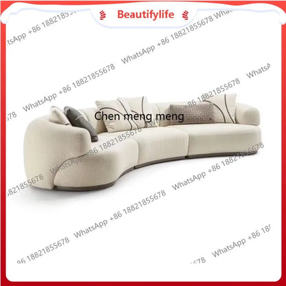 A38 Living room Italian minimalist light luxury fabric sofa cream style special-shaped, soft decoration, exhibition hall sofa gr
