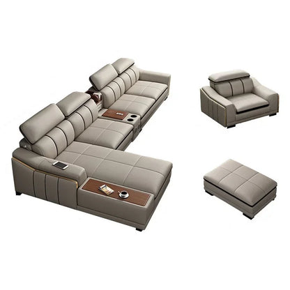 Wholesale Furniture Supplier Luxury Sofa Set Living Room Furniture Modern Design Leather Sectional L Shaped Sofa