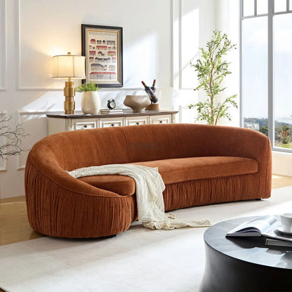 92.13 modern design curved sofa living room sofa, upholstered fabric 4-seat sofa