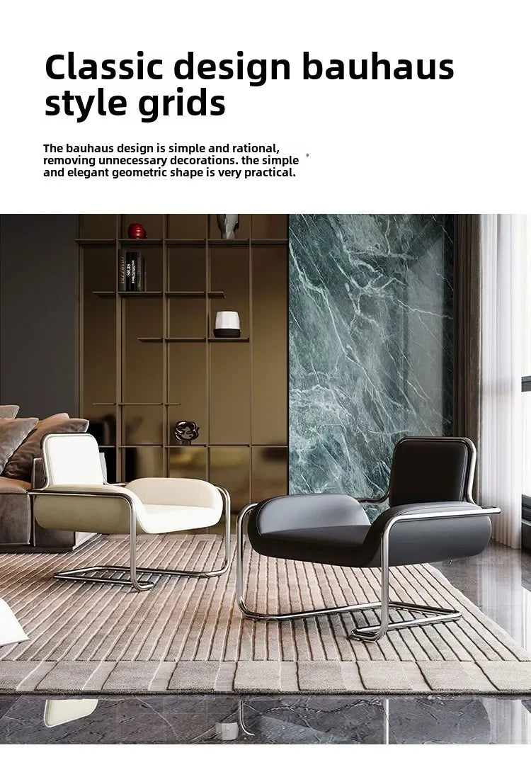 Single Chair Special-shaped Chair Nordic Designer Medieval Stainless Steel Light Luxury Minimalist Living Room Reception Leisure