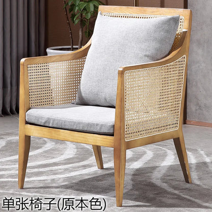 Balcony Rattan Living Room Chairs Outdoor Ergonomic Living Solid Wood Chairs Makeup Simple Fauteuil Salon Furniture Decoration