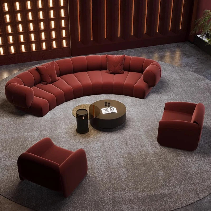 Minimalist Red Living Room Sofas Oversized Classic Modern Curved Living Room Sofas Nordic Soft Couch Wohnzimmer Furniture Home