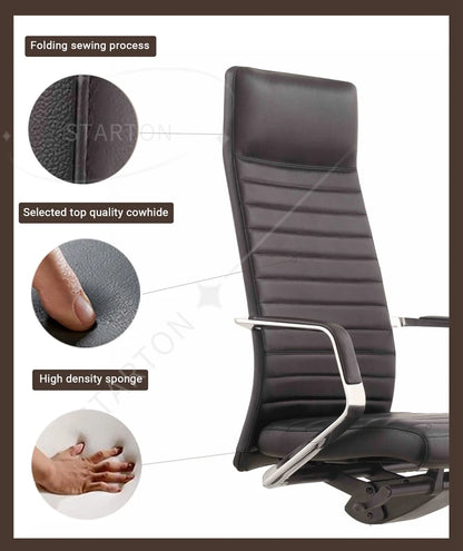 Classical Stripe Design High Back Executive Leather Chair Business Office Chair
