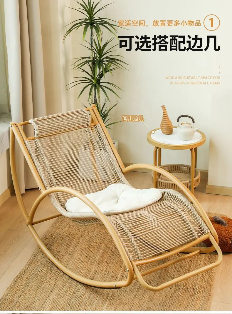 Balcony leisure rocking chair waterproof sunscreen courtyard recliner rattan