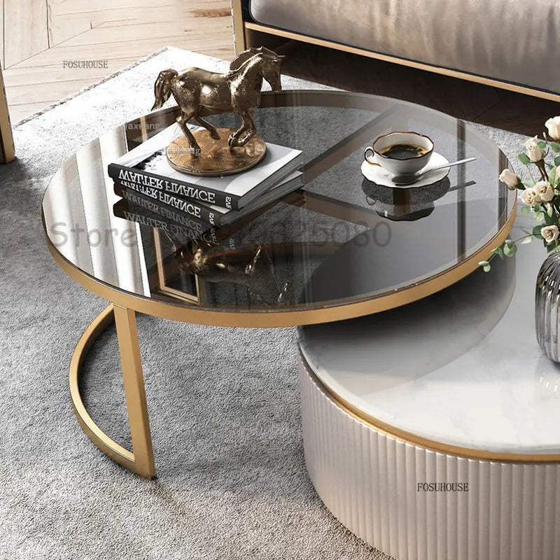 Modern Marble Coffee Tables For Simple Small Apartment Living Room Furniture Sofa Side Household Storage Cabinet End Table Set