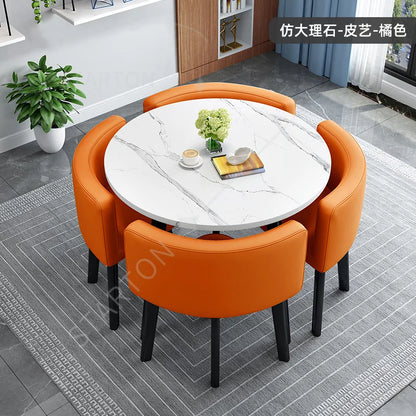 home dining table, Modern simple dining table, apartment rental room, leisure negotiation, reception table and chair combination