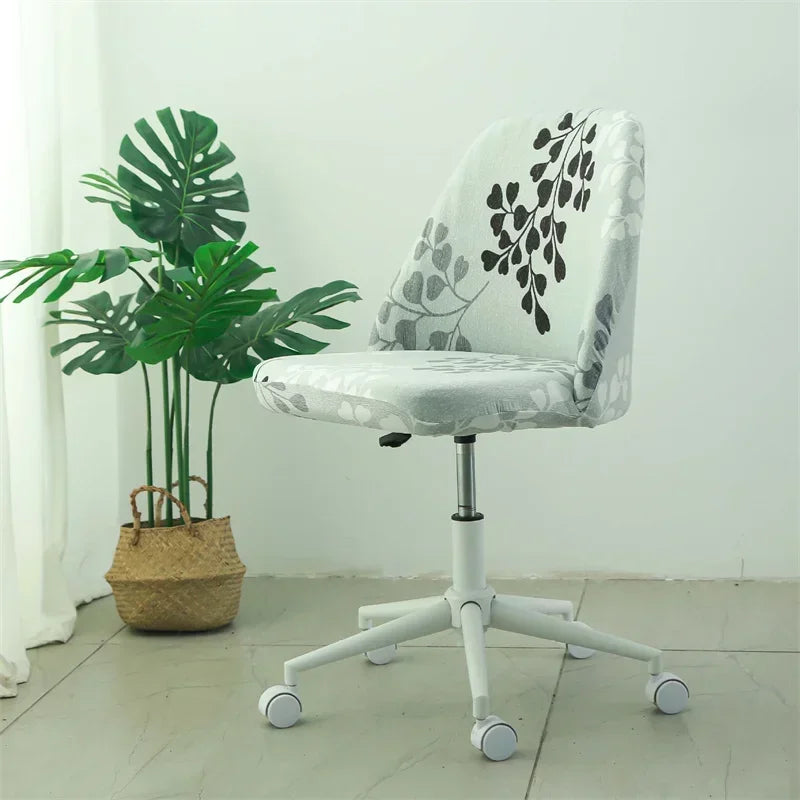 Pure Color Curved Chair Cover Polar Fleece Duckbill Chair Cover Chair Slipcover Elastic Seat Covers for Kitchen Hotel Office