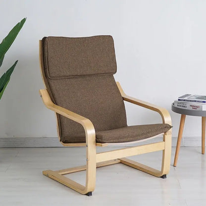 Nordic Lounge Chair - Solid Wood Armrest Recliner for Balcony & Nursery