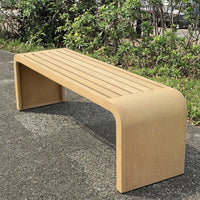 Banc carré en bois rayé et fer pour loisirs publics en plein air, jardin, cour, patio, salle de sport ou centre commercial, rangée de courses