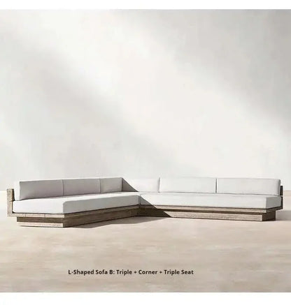 Japanese Style Waterproof and Sunscreen Garden Sofa, Minimalist Designer, Modern Garden Sofa, Artistic Outdoor Furniture, Divano