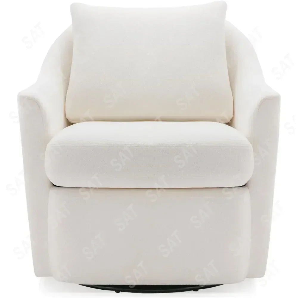 Linen Dining Chair with Casters Modern Storage Seat Design for Relaxing Upholstered Arm Chair, Single Sofa Chair