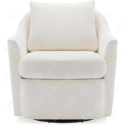 Linen Dining Chair with Casters Modern Storage Seat Design for Relaxing Upholstered Arm Chair, Single Sofa Chair