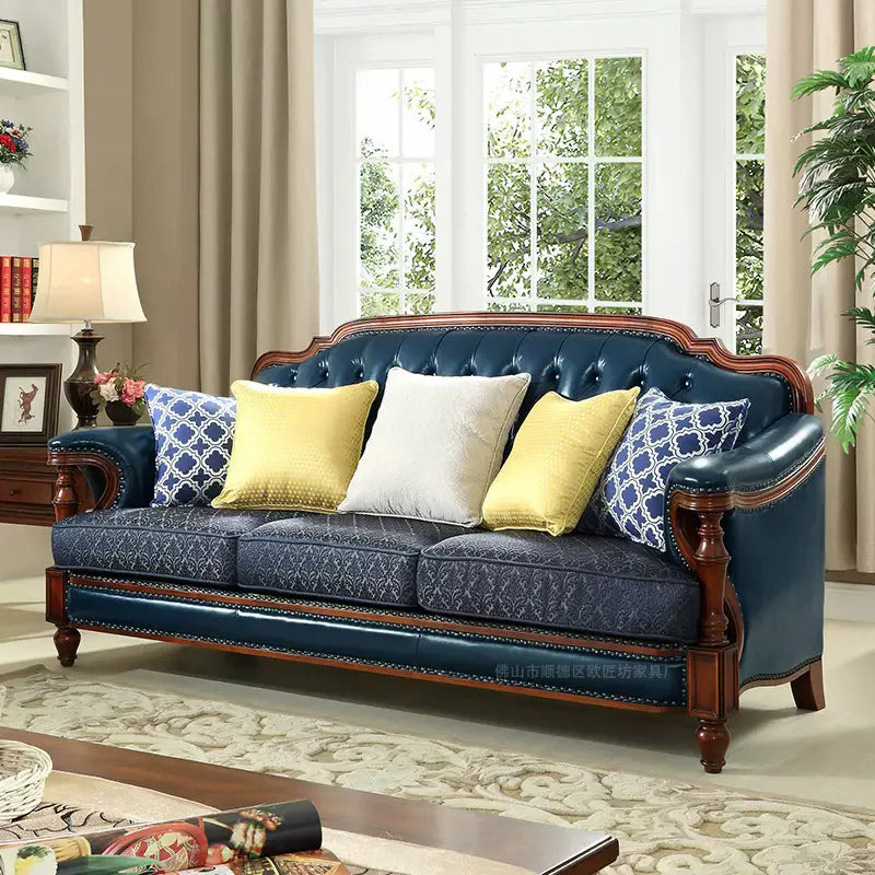 American sofa apartment small apartment living room American solid wood