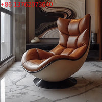Living room balcony designer antique leisure chair leather lazy sofa